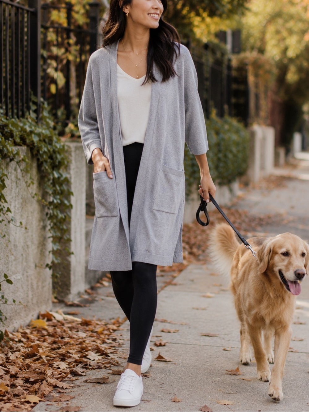 Kit and Ace In the Clouds Wrap Cardigan XS/S Grey Merino Blend - Picture 12 of 13